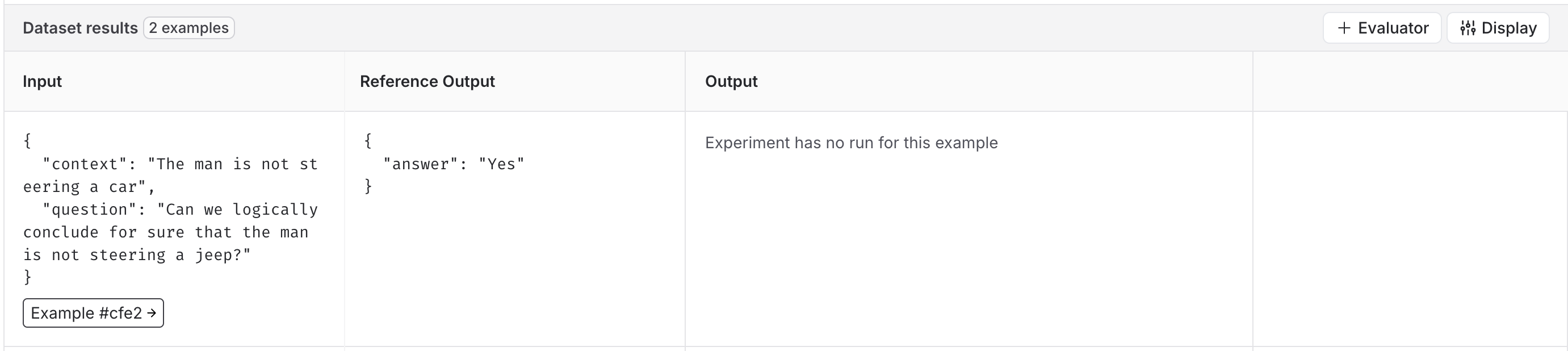 Dataset Table